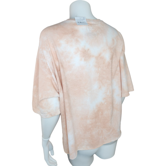 Stunner California Womens XL Peach Tye-Dye Short Sleeve Graphic Tee Raw Hem NWT - Picture 6 of 12